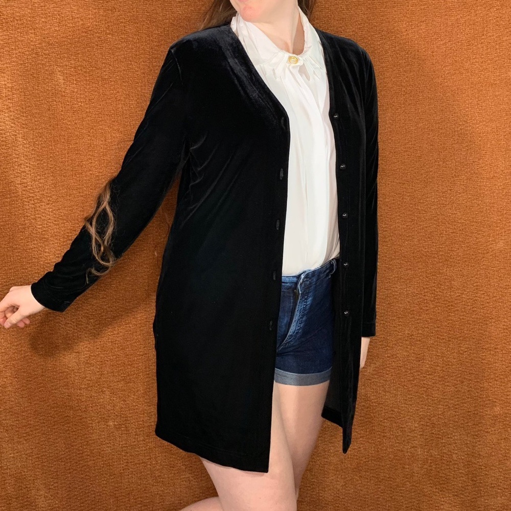 Black velvet cardigan, size L